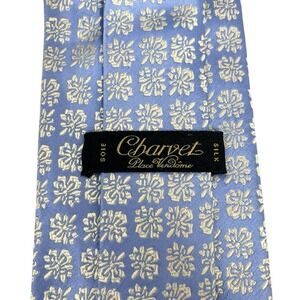 Charvet Blue and Gold Floral Silk Tie